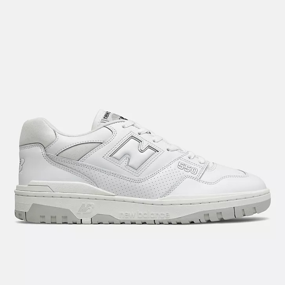 New Balance 550 white gray unisex shoe